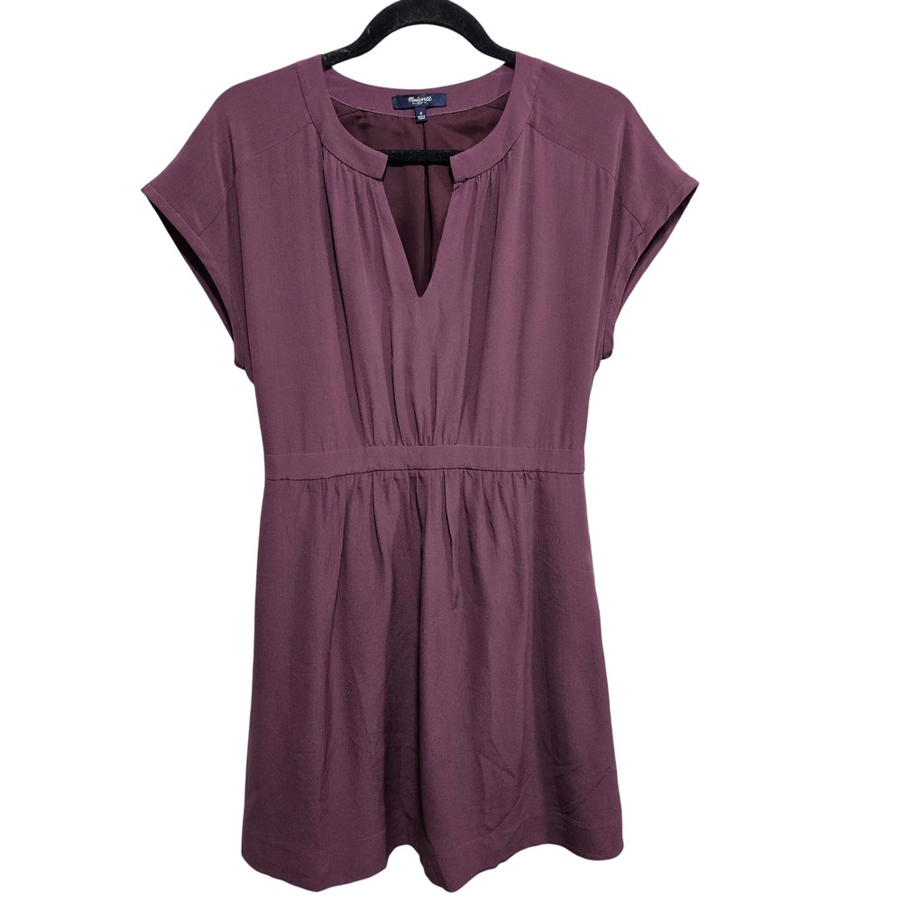 MADEWELL Moonset Dress 100% Silk Cap Sleeve‎ Keyhole Women's Size 6 
Purple